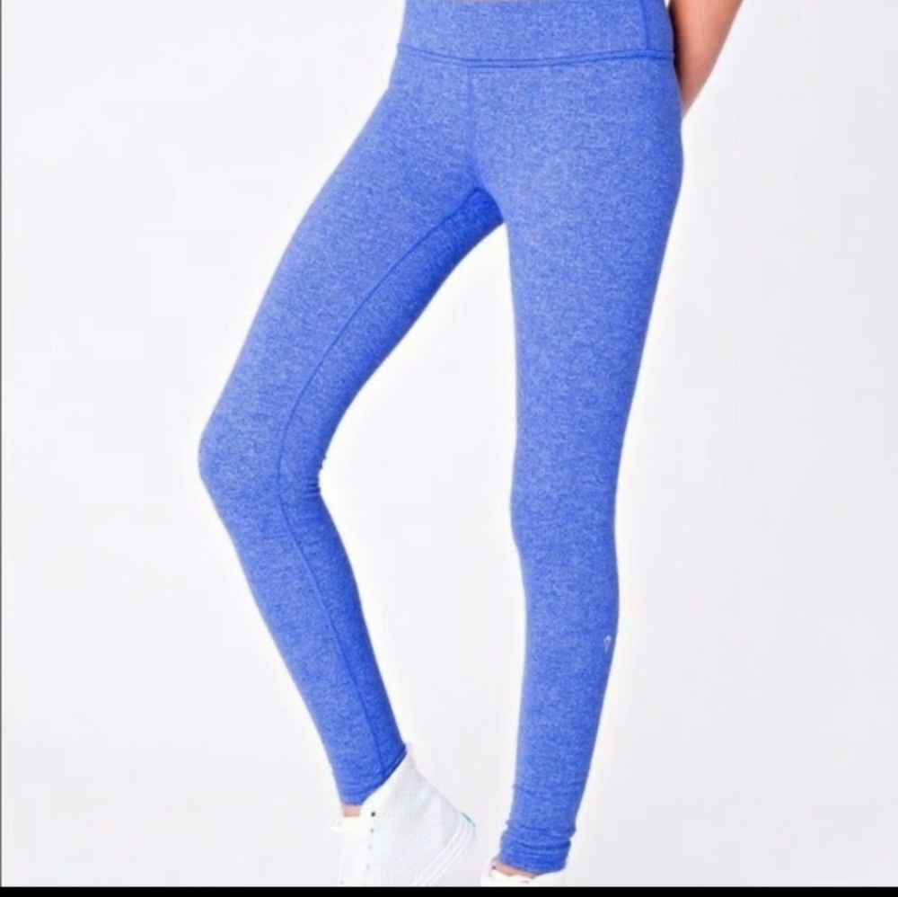Ivivva By LULULEMON Blue Warm Leggings girls Youth Herringbone Knit